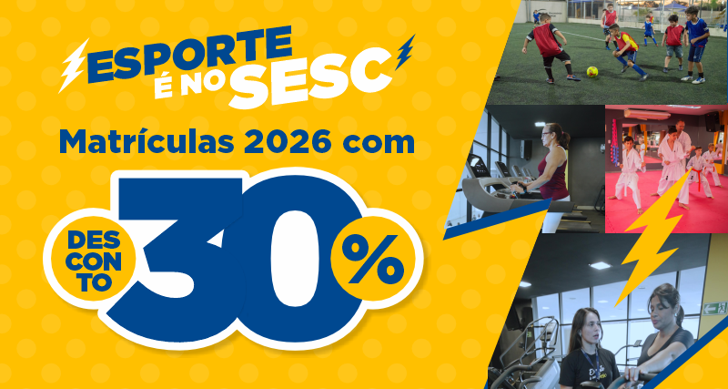 Sesc Tocantins oferta desconto especial em matrículas de atividades esportivas para 2026